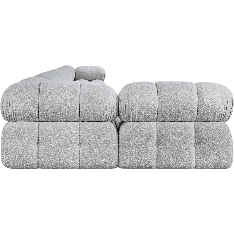 Meridian Furniture Ames Grey Boucle Fabric Modular Sectional