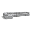 Meridian Furniture Ames Grey Boucle Fabric Modular Sectional