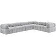 Meridian Furniture Ames Grey Boucle Fabric Modular Sectional