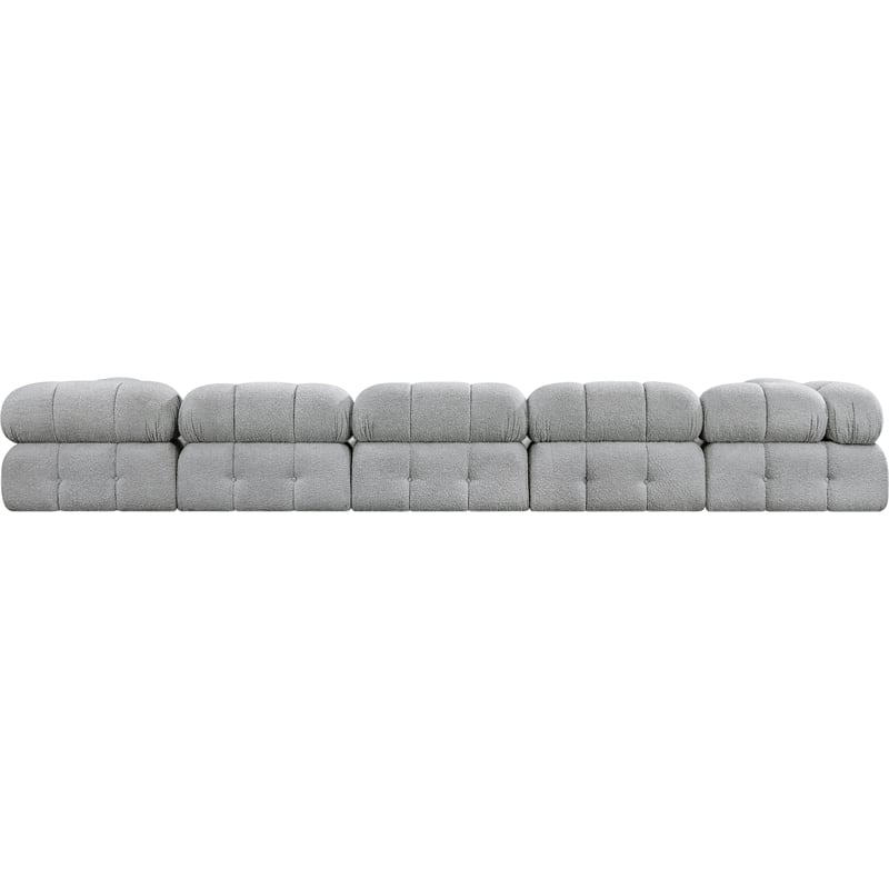 Meridian Furniture Ames Grey Boucle Fabric Modular Sectional