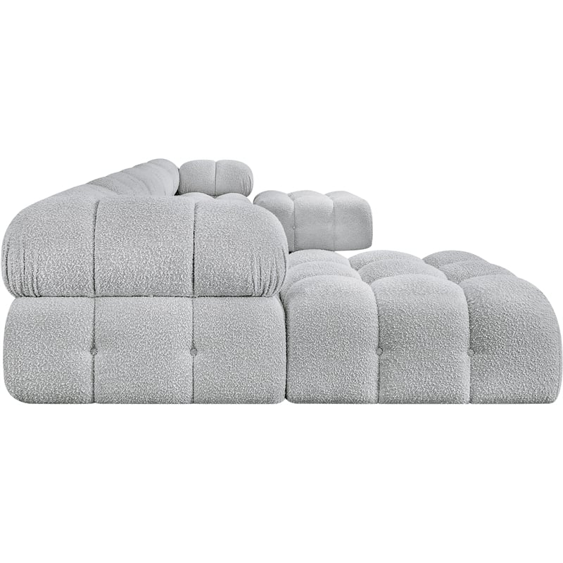 Meridian Furniture Ames Grey Boucle Fabric Modular Sectional