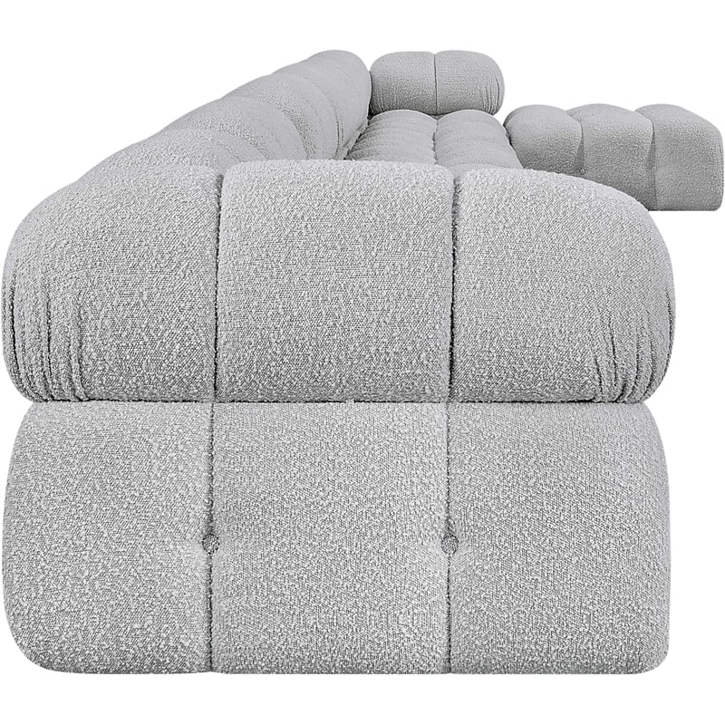 Meridian Furniture Ames Grey Boucle Fabric Modular Sectional