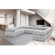 Meridian Furniture Ames Grey Boucle Fabric Modular Sectional