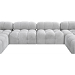 Meridian Furniture Ames Grey Boucle Fabric Modular Sectional