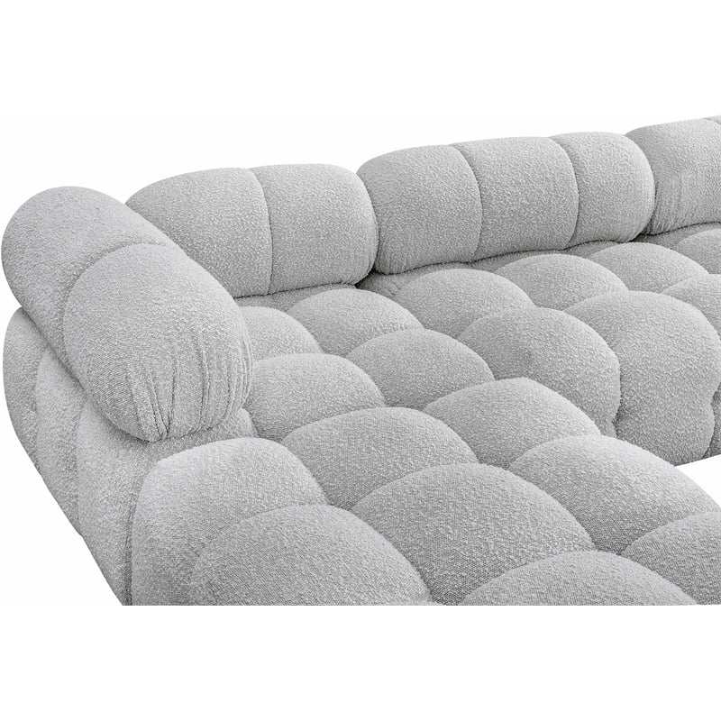 Meridian Furniture Ames Grey Boucle Fabric Modular Sectional