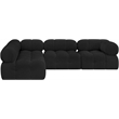 Meridian Furniture Ames Black Boucle Fabric Modular Sectional