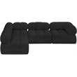 Meridian Furniture Ames Black Boucle Fabric Modular Sectional