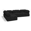 Meridian Furniture Ames Black Boucle Fabric Modular Sectional