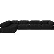 Meridian Furniture Ames Black Boucle Fabric Modular Sectional