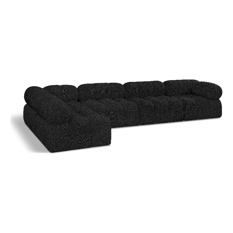 Black/5-Piece: 3 Armless Chair, 2 Corner Chair