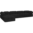Meridian Furniture Ames Black Boucle Fabric Modular Sectional