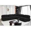 Meridian Furniture Ames Black Boucle Fabric Modular Sectional