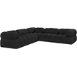 Meridian Furniture Ames Black Boucle Fabric Modular Sectional