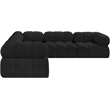 Meridian Furniture Ames Black Boucle Fabric Modular Sectional