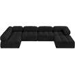 Meridian Furniture Ames Black Boucle Fabric Modular Sectional