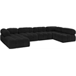 Meridian Furniture Ames Black Boucle Fabric Modular Sectional