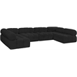 Meridian Furniture Ames Black Boucle Fabric Modular Sectional