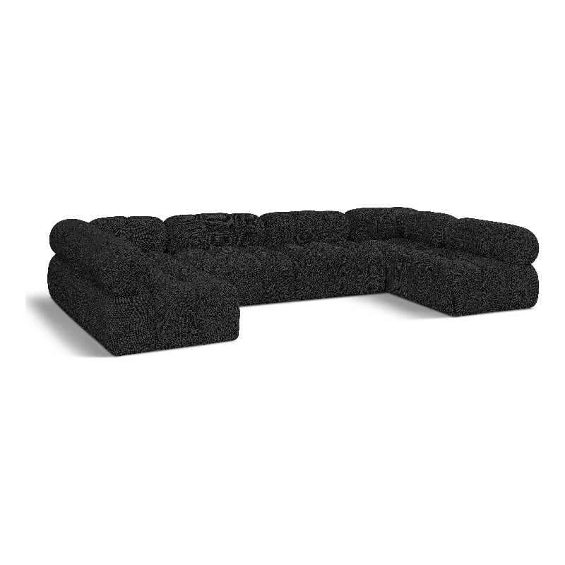 Black/6-Piece: 4 Armless Chair, 2 Corner Chair