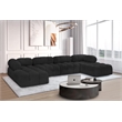 Meridian Furniture Ames Black Boucle Fabric Modular Sectional