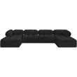 Meridian Furniture Ames Black Boucle Fabric Modular Sectional