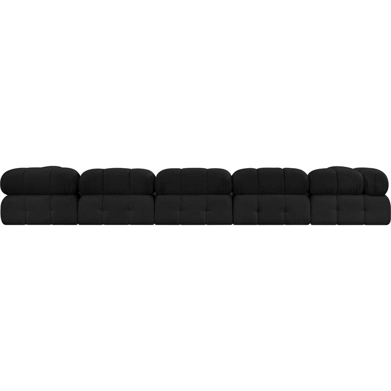 Meridian Furniture Ames Black Boucle Fabric Modular Sectional