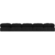 Meridian Furniture Ames Black Boucle Fabric Modular Sectional