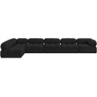Meridian Furniture Ames Black Boucle Fabric Modular Sectional