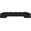 Meridian Furniture Ames Black Boucle Fabric Modular Sectional
