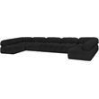 Meridian Furniture Ames Black Boucle Fabric Modular Sectional