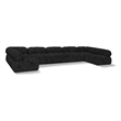 Meridian Furniture Ames Black Boucle Fabric Modular Sectional