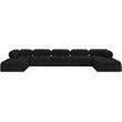 Meridian Furniture Ames Black Boucle Fabric Modular Sectional