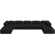 Meridian Furniture Ames Black Boucle Fabric Modular Sectional