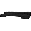 Meridian Furniture Ames Black Boucle Fabric Modular Sectional