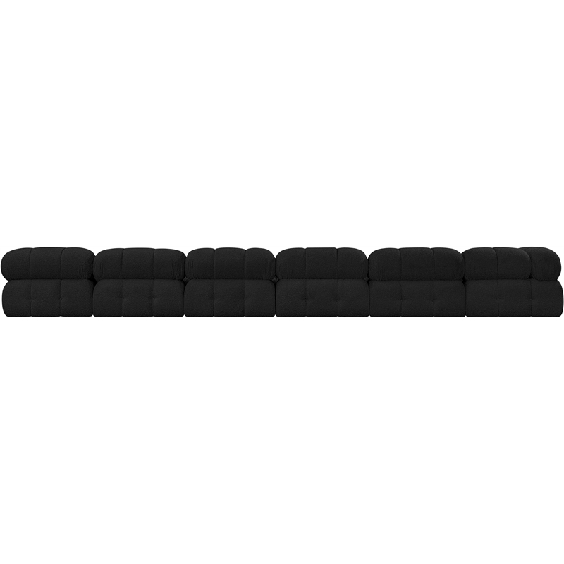 Meridian Furniture Ames Black Boucle Fabric Modular Sectional