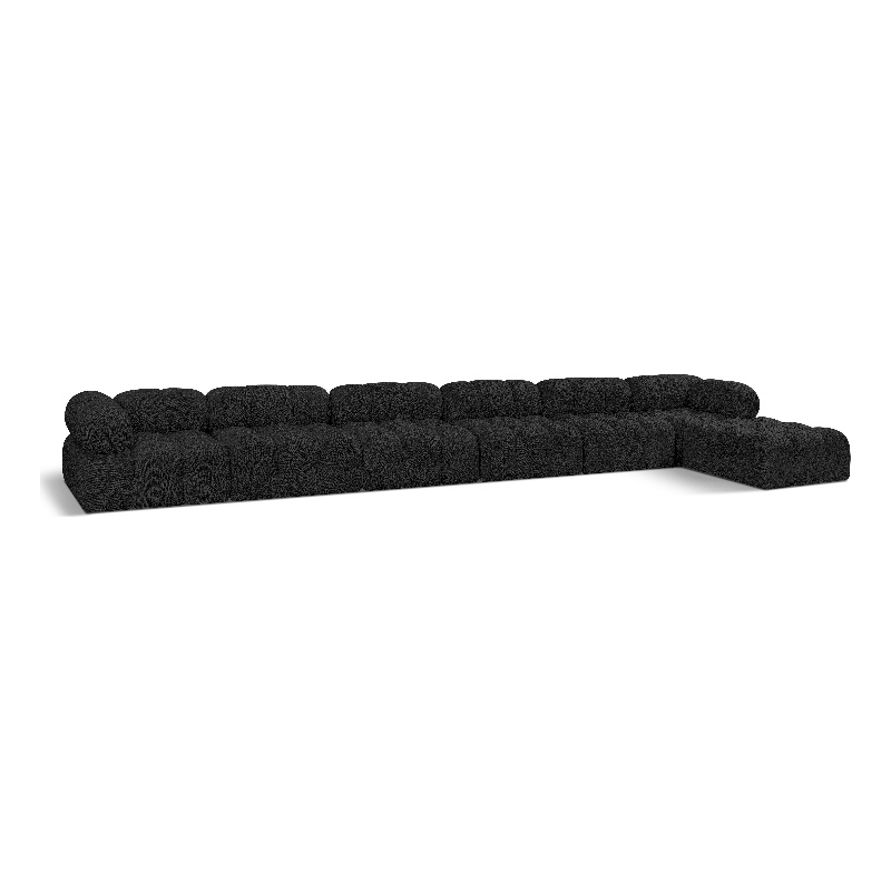Black/7-Piece: 4 Armless Chair, 2 Corner Chair, 1 Ottoman