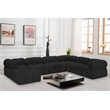 Meridian Furniture Ames Black Boucle Fabric Modular Sectional