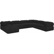 Meridian Furniture Ames Black Boucle Fabric Modular Sectional