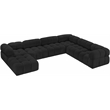 Meridian Furniture Ames Black Boucle Fabric Modular Sectional