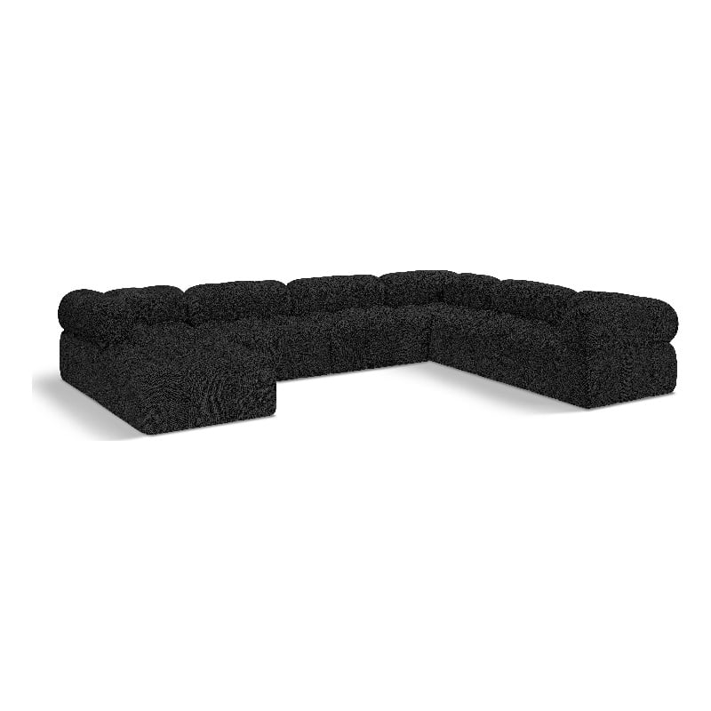 Black/7-Piece: 3 Armless Chair, 3 Corner Chair, 1 Ottoman