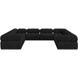 Meridian Furniture Ames Black Boucle Fabric Modular Sectional