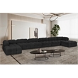 Meridian Furniture Ames Black Boucle Fabric Modular Sectional
