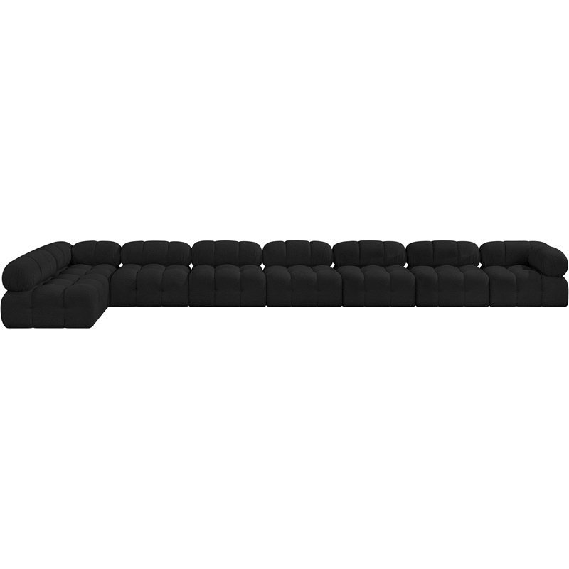 Meridian Furniture Ames Black Boucle Fabric Modular Sectional