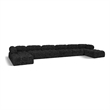Meridian Furniture Ames Black Boucle Fabric Modular Sectional
