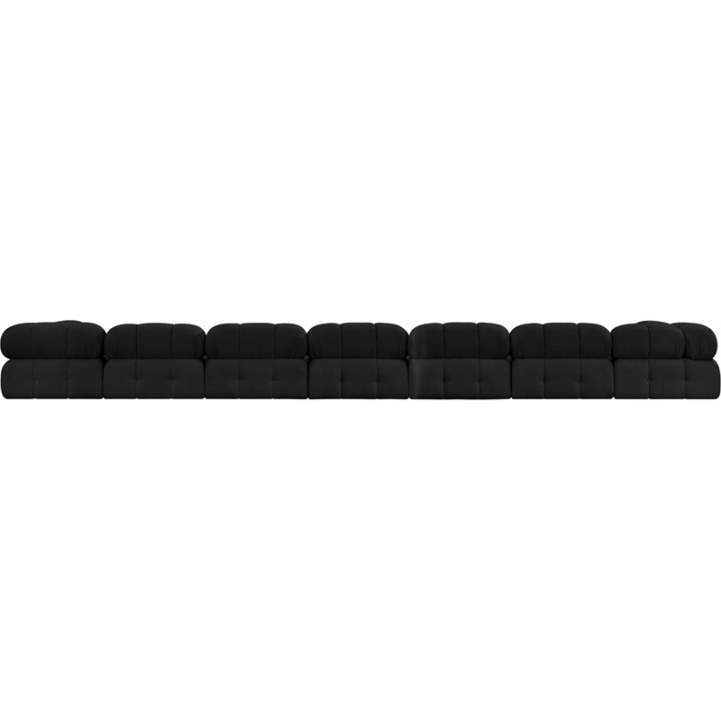Meridian Furniture Ames Black Boucle Fabric Modular Sectional