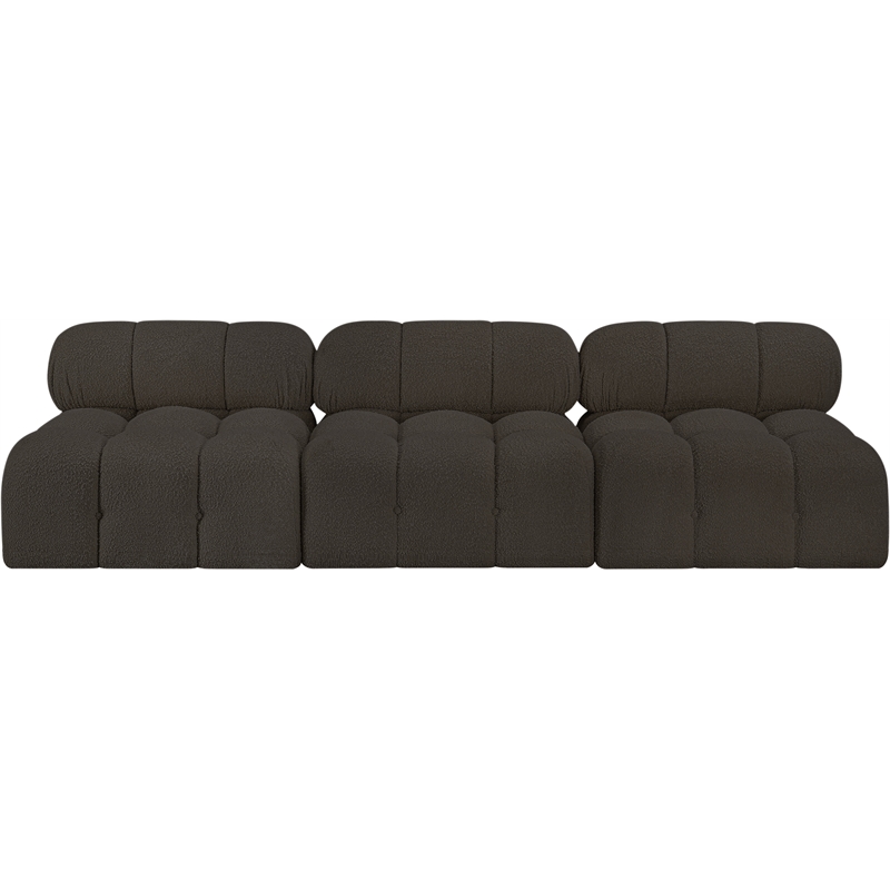 Meridian Furniture Ames Brown Boucle Fabric Modular Sofa