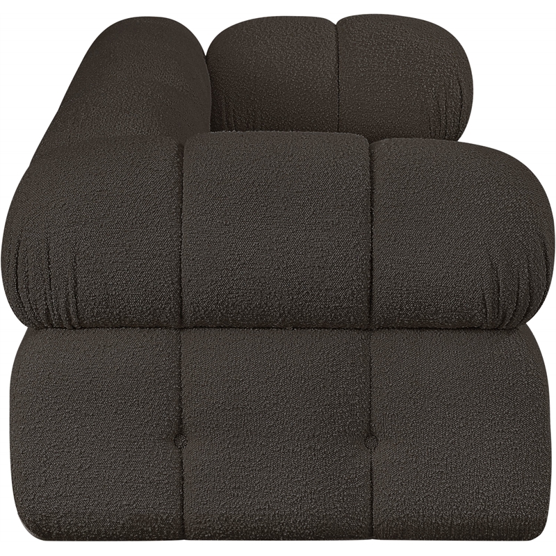 Meridian Furniture Ames Brown Boucle Fabric Modular Sofa