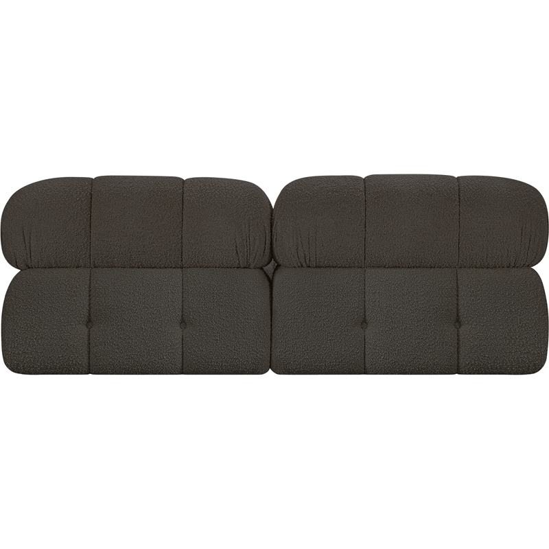 Meridian Furniture Ames Brown Boucle Fabric Modular Sofa