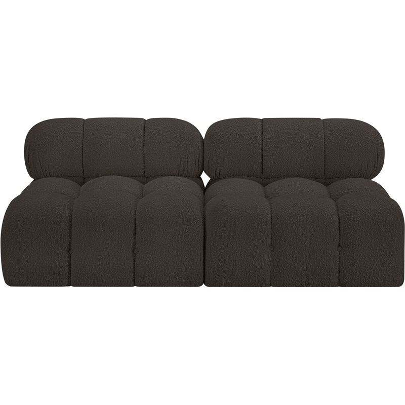 Meridian Furniture Ames Brown Boucle Fabric Modular Sofa