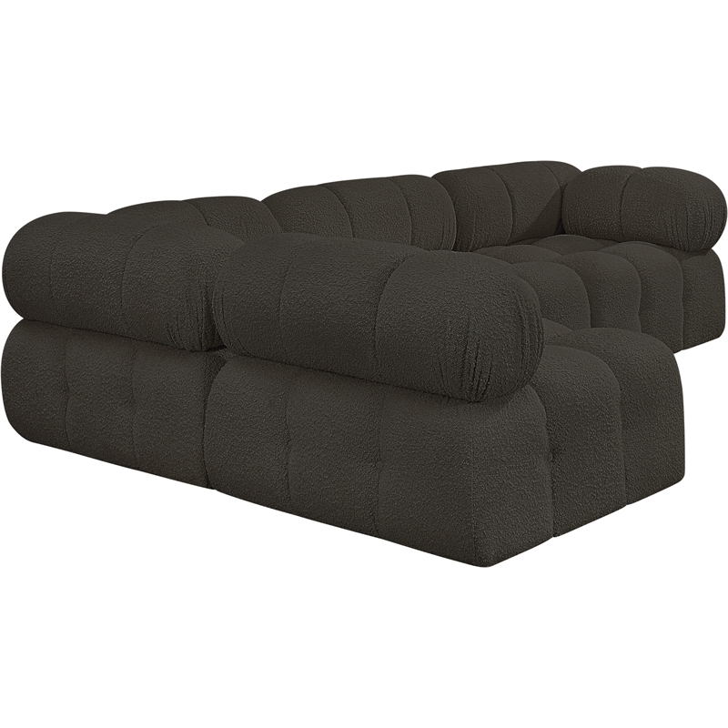 Meridian Furniture Ames Brown Boucle Fabric Modular Sectional
