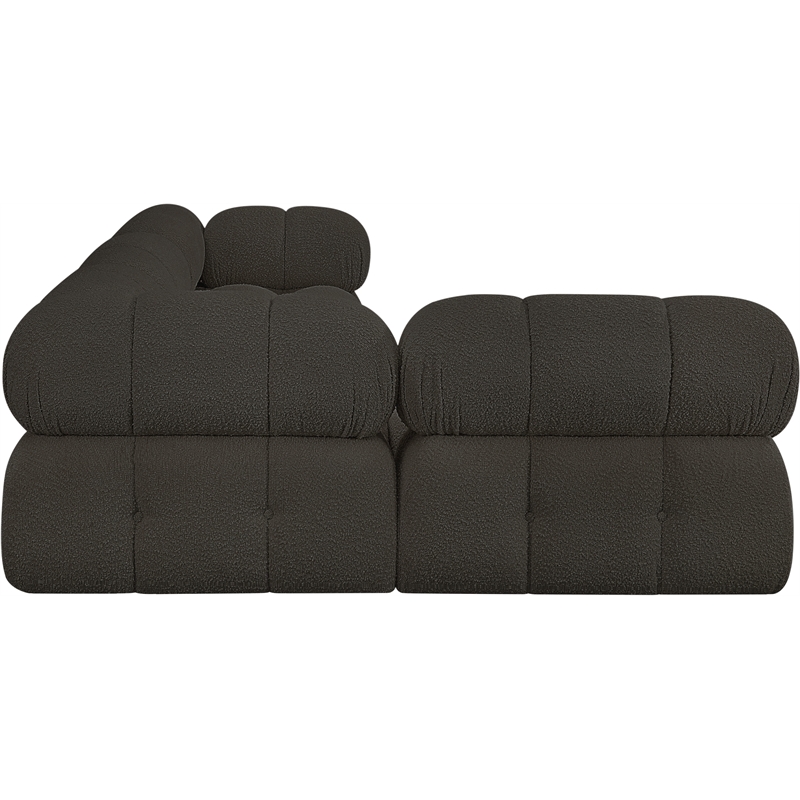 Meridian Furniture Ames Brown Boucle Fabric Modular Sectional
